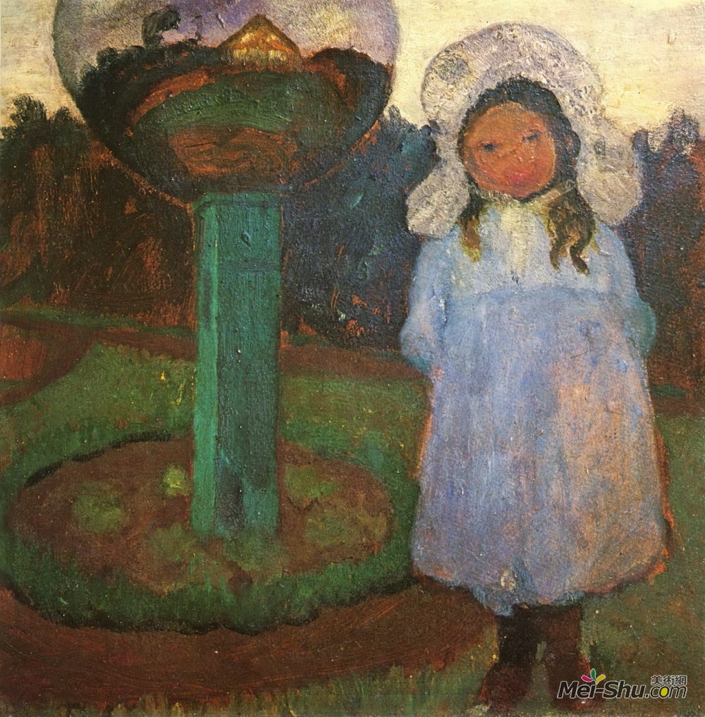 保拉·莫德索恩-贝克尔(Paula Modersohn-Becker)高清作品《花园里的女孩带着玻璃球（埃尔斯贝思）》