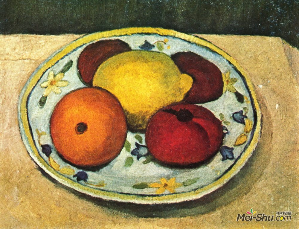 保拉·莫德索恩-贝克尔(Paula Modersohn-Becker)高清作品《柠檬、橘子和番茄的静物》