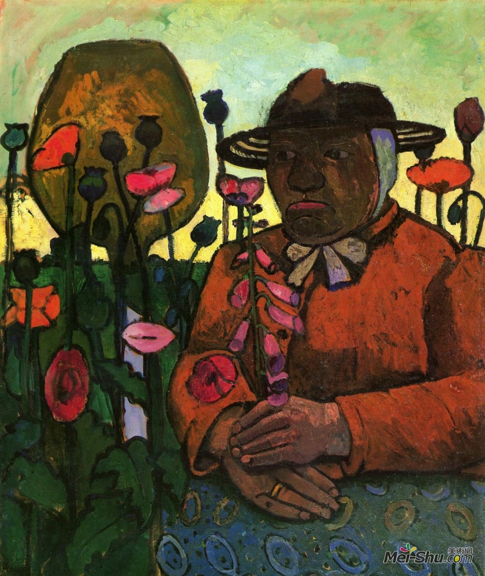 保拉·莫德索恩-贝克尔(Paula Modersohn-Becker)高清作品《花园里的老太婆》