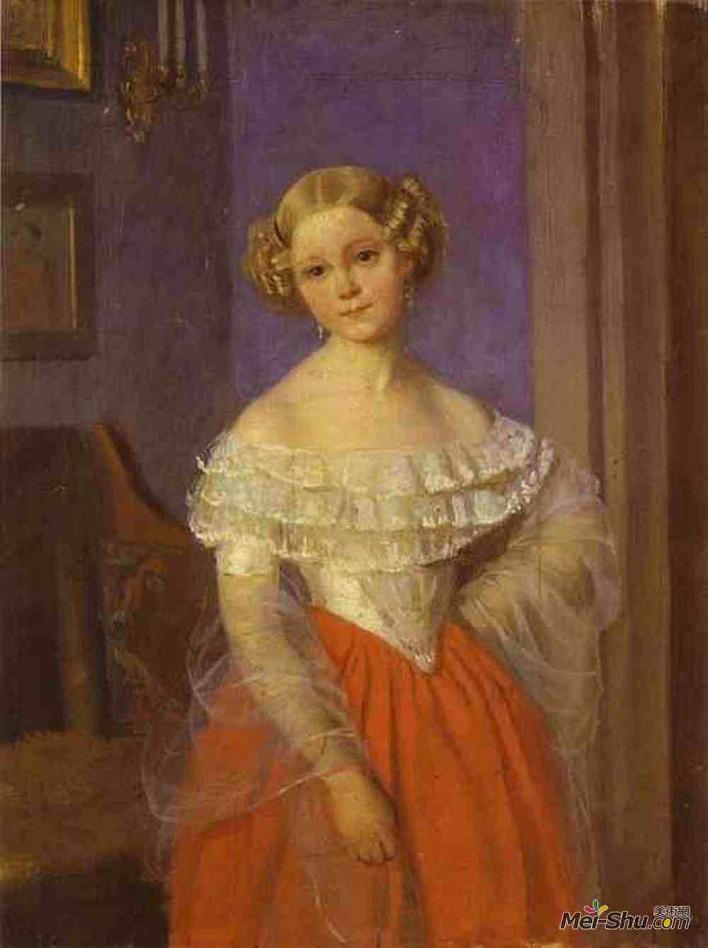 帕威尔·费多托夫(Pavel Fedotov)高清作品《Portrait of Olga Ivanovna Demonkala》