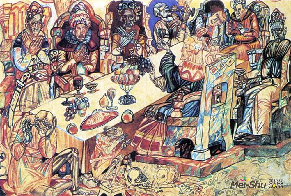 帕维尔·菲洛诺夫(Pavel Filonov)高清作品《国王盛宴》