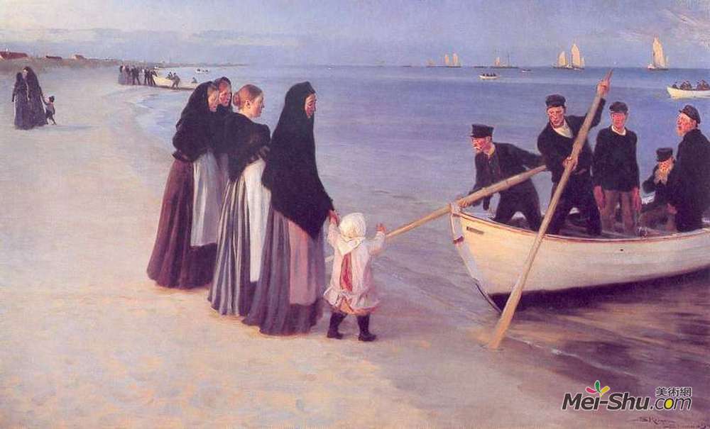 佩德·塞韦林·克罗耳(Peder Severin Kroyer)高清作品《斯卡恩渔民》
