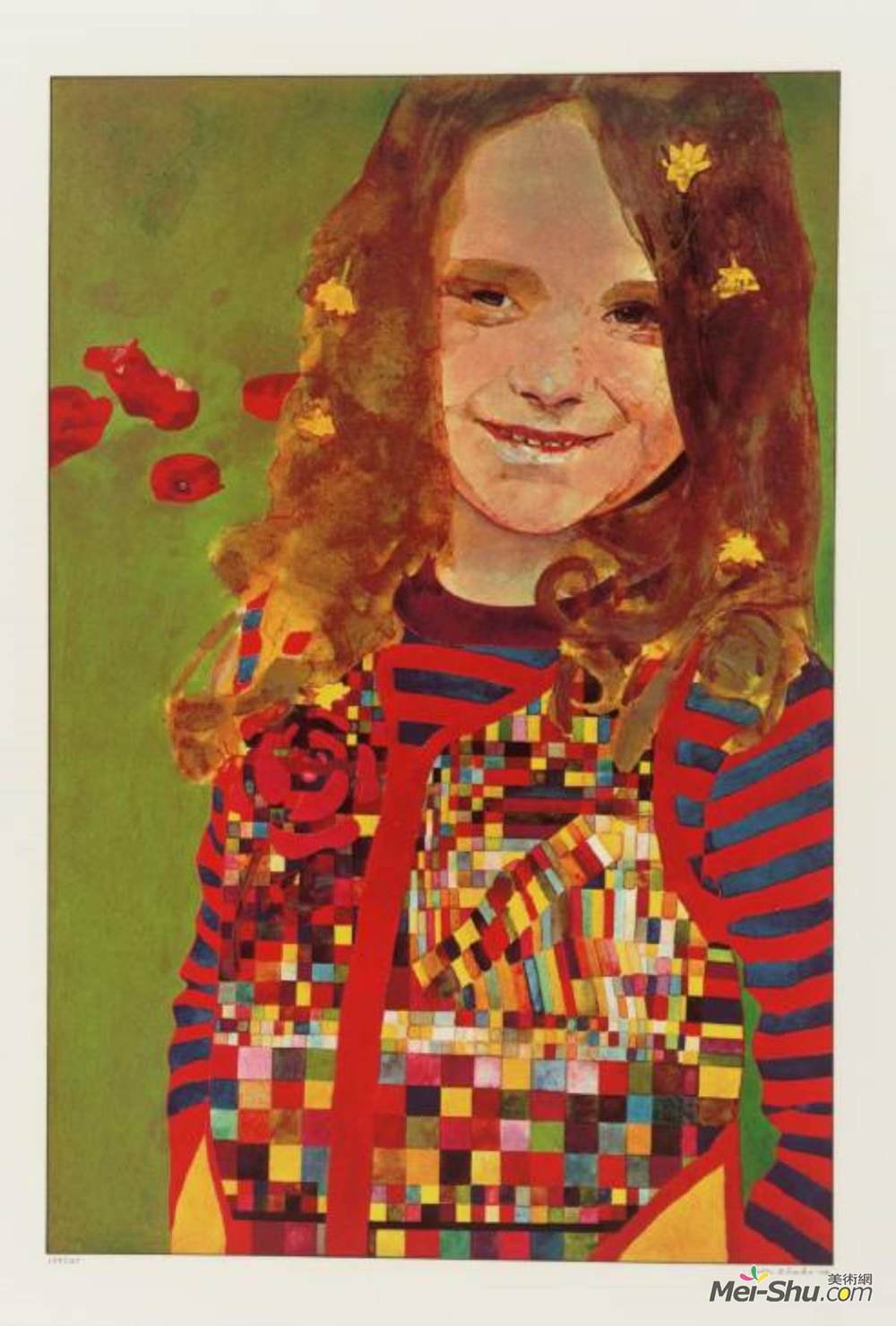 彼得·布莱克(Peter Blake)高清作品《罂粟园里的女孩》