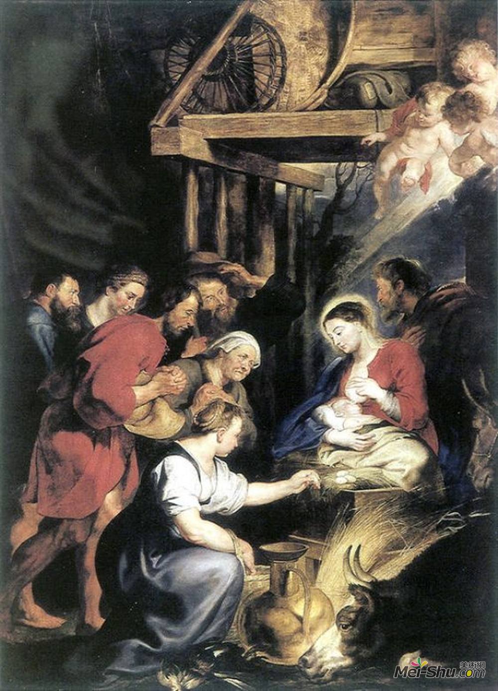 彼得·保罗·鲁本斯(Peter Paul Rubens)高清作品《牧羊人的朝拜》