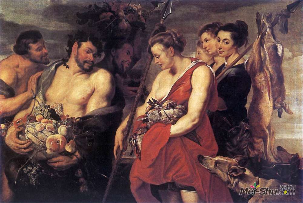 彼得·保罗·鲁本斯(Peter Paul Rubens)高清作品《Diana Presentig the Catch to Pan》