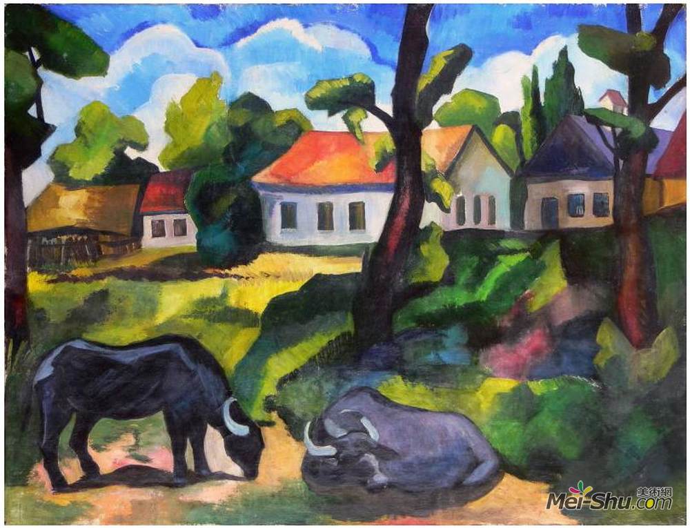 阿布杜丹(Petre Abrudan)高清作品《来自巴亚马雷的风景（水牛）》