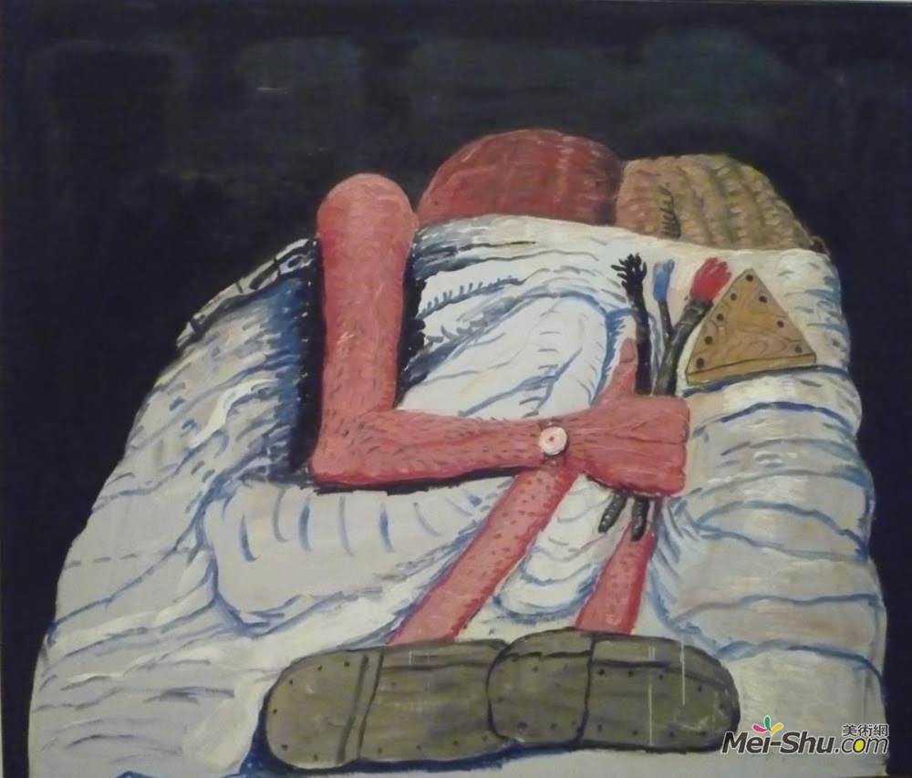 菲利普·加斯顿(Philip Guston)高清作品《床上夫妻》