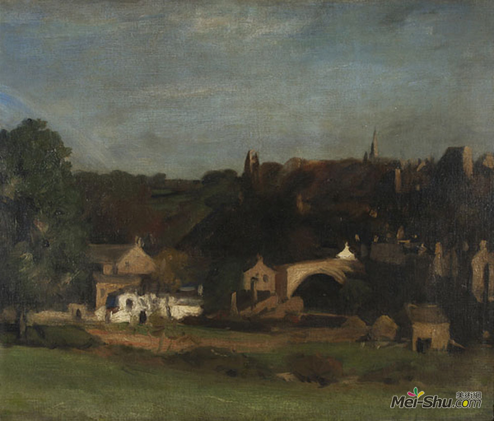 菲利普·威尔逊·施特尔(Philip Wilson Steer)高清作品《巴纳德城堡，约克郡，从河的看法》