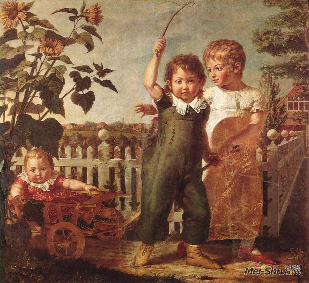 菲利普·奥托·朗格(Philipp Otto Runge)高清作品《Die H&ülsenbeckschen Kinder》