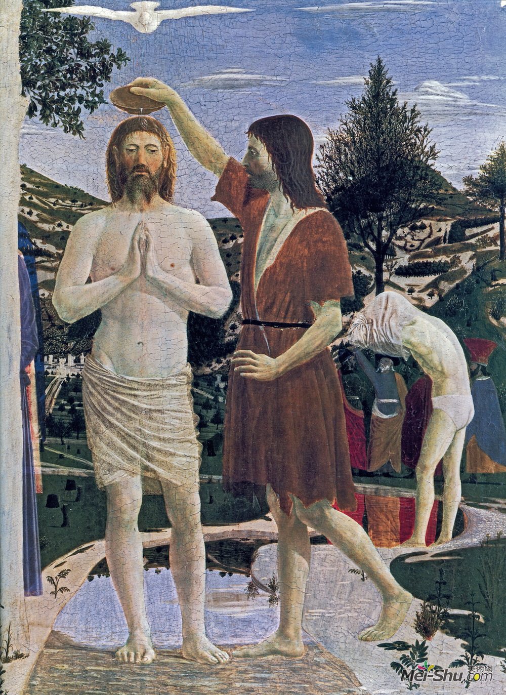 皮耶罗·德拉·弗朗西斯卡(Piero della Francesca)高清作品《基督洗礼（细节）》