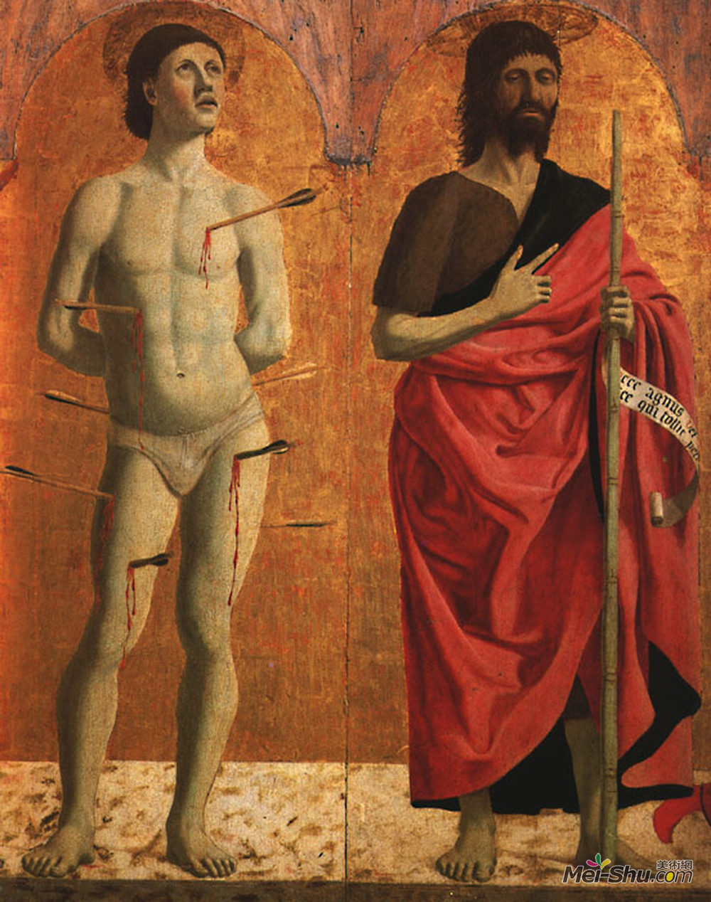 皮耶罗·德拉·弗朗西斯卡(Piero della Francesca)高清作品《圣塞巴斯蒂安和施洗约翰》