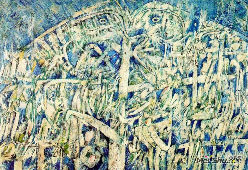 皮埃尔?阿列钦斯(Pierre Alechinsky)高清作品《看山》