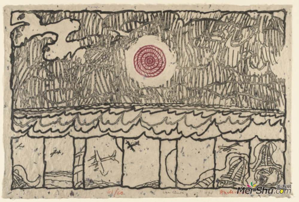 皮埃尔?阿列钦斯(Pierre Alechinsky)高清作品《直接线（直线）》