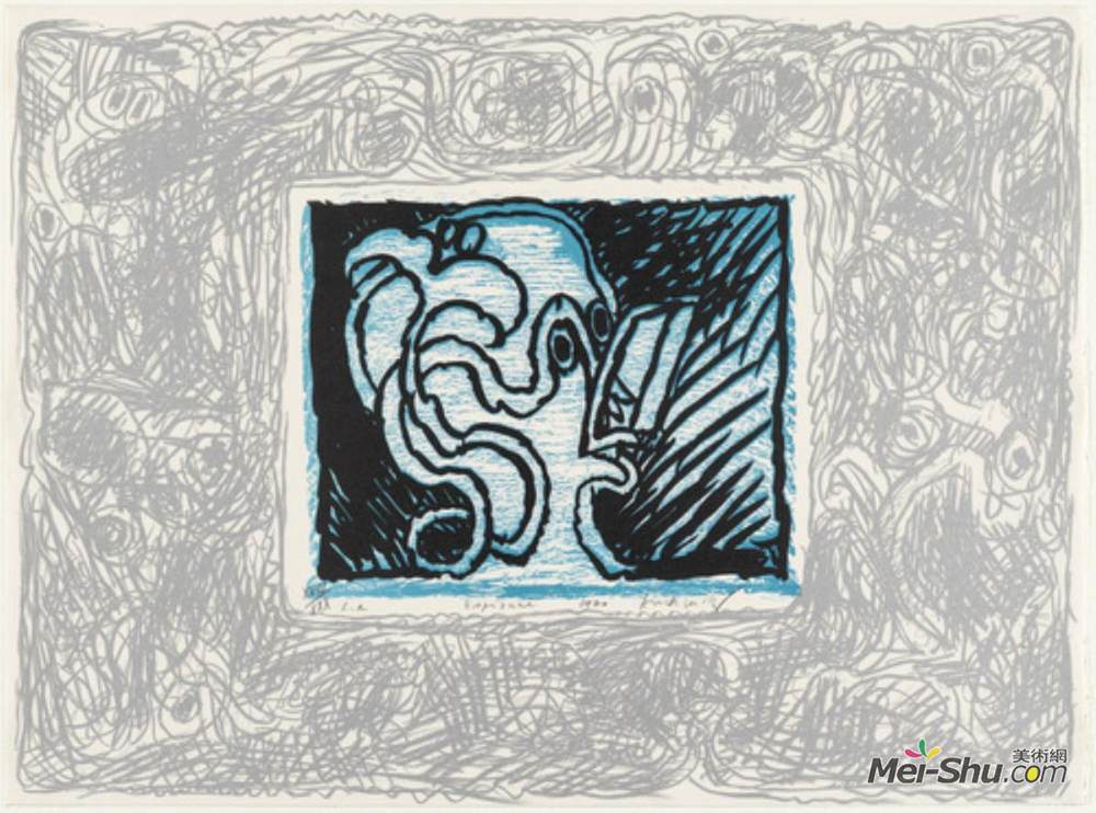 皮埃尔?阿列钦斯(Pierre Alechinsky)高清作品《间谍（间谍）》