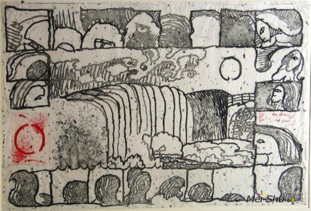 皮埃尔?阿列钦斯(Pierre Alechinsky)高清作品《长笛》