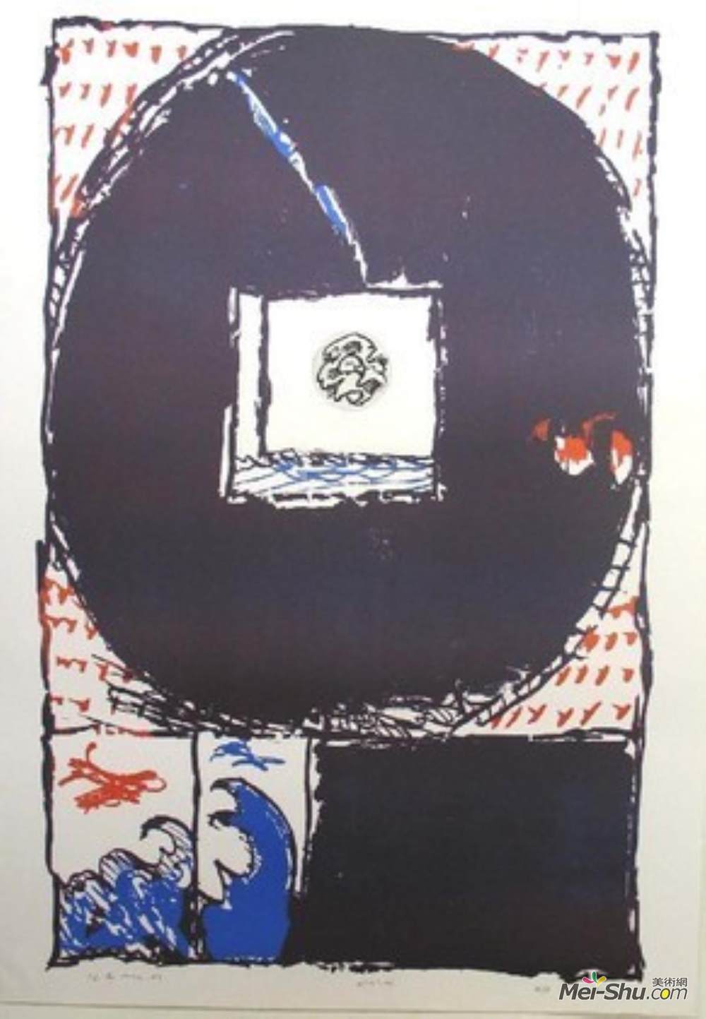 皮埃尔?阿列钦斯(Pierre Alechinsky)高清作品《从系列窗口中解题》