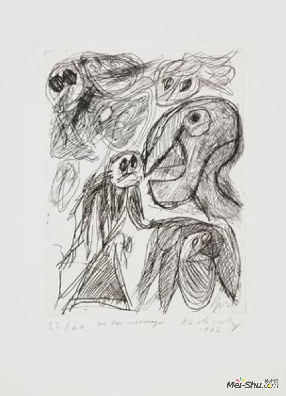皮埃尔?阿列钦斯(Pierre Alechinsky)高清作品《令人愉快的环境（联合国随行人员）》