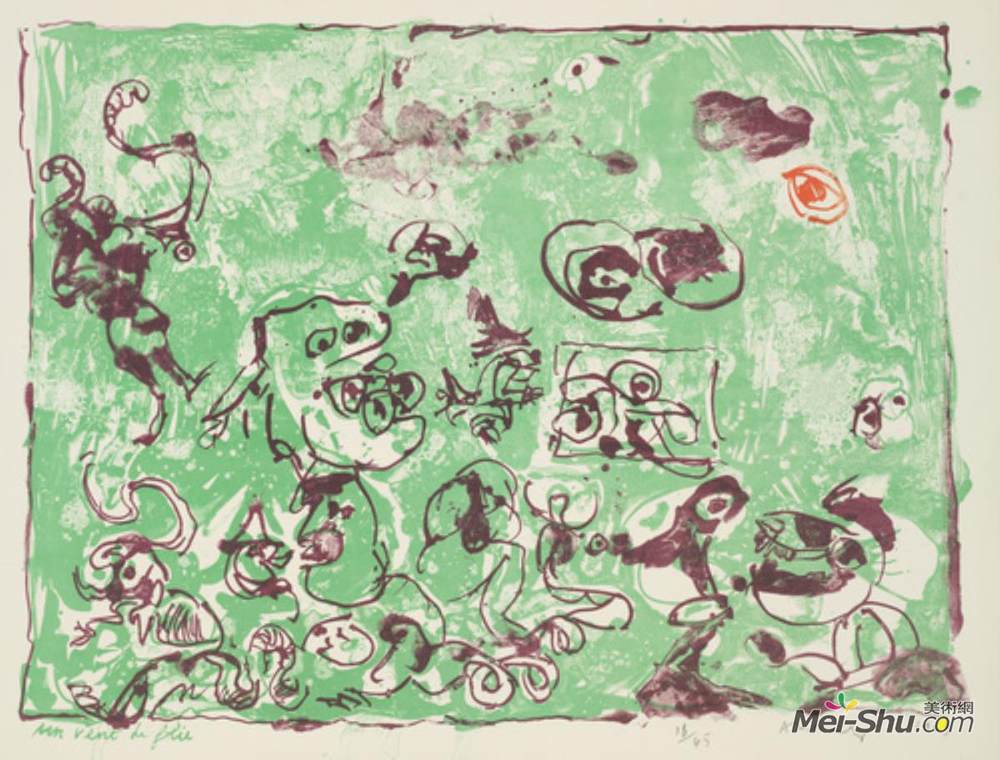 皮埃尔?阿列钦斯(Pierre Alechinsky)高清作品《狂风之风》