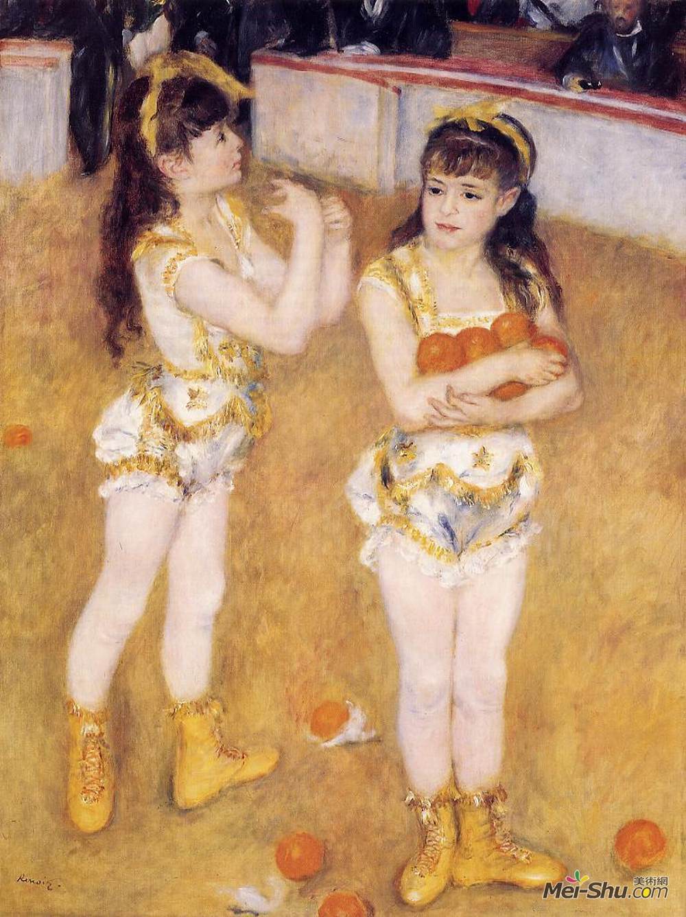 皮耶尔·奥古斯特·雷诺阿(Pierre-Auguste Renoir)高清作品《Acrobats at the Cirque Fernando (Francisca and Angelina Wart》