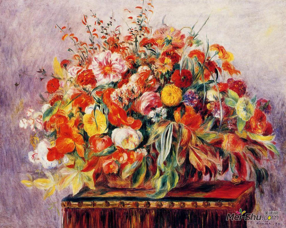 皮耶尔·奥古斯特·雷诺阿(Pierre-Auguste Renoir)高清作品《花篮》