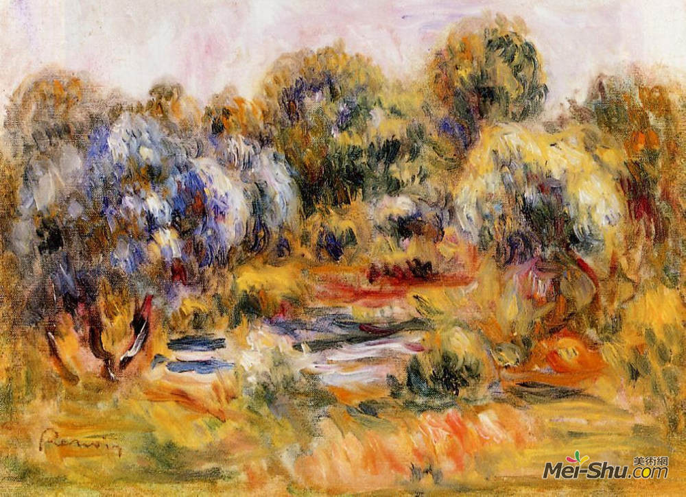 皮耶尔·奥古斯特·雷诺阿(Pierre-Auguste Renoir)高清作品《卡格尼斯景观》