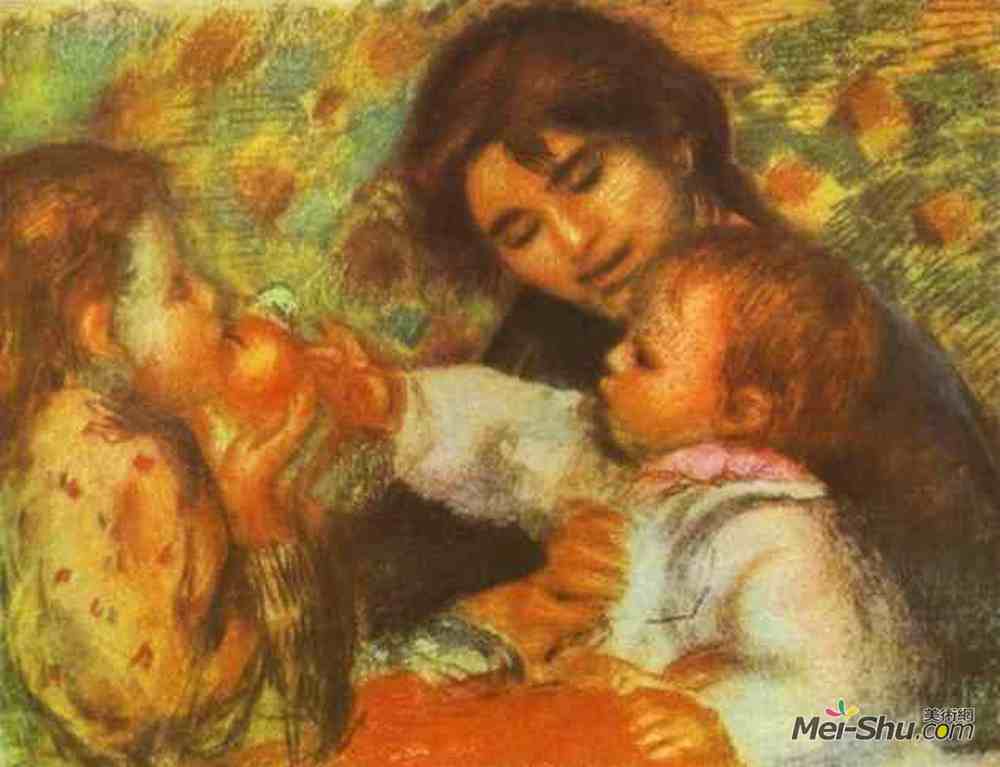 皮耶尔·奥古斯特·雷诺阿(Pierre-Auguste Renoir)高清作品《加布里埃与雷诺阿的孩子》