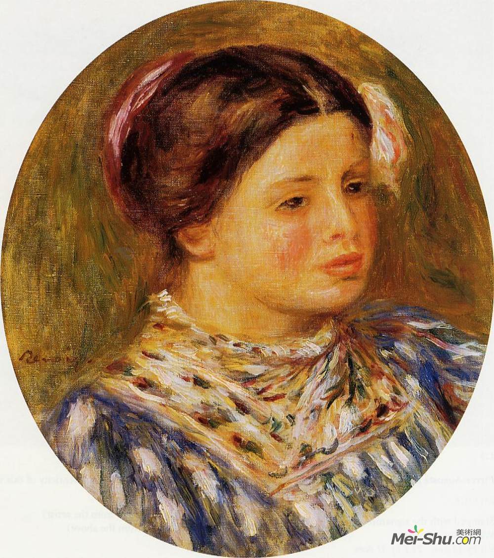 皮耶尔·奥古斯特·雷诺阿(Pierre-Auguste Renoir)高清作品《穿蓝衣服的女孩》