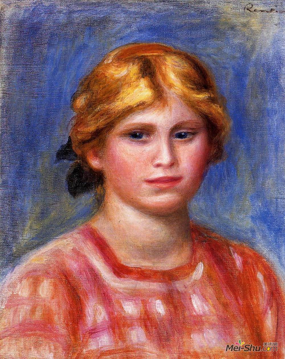 皮耶尔·奥古斯特·雷诺阿(Pierre-Auguste Renoir)高清作品《少女之首》