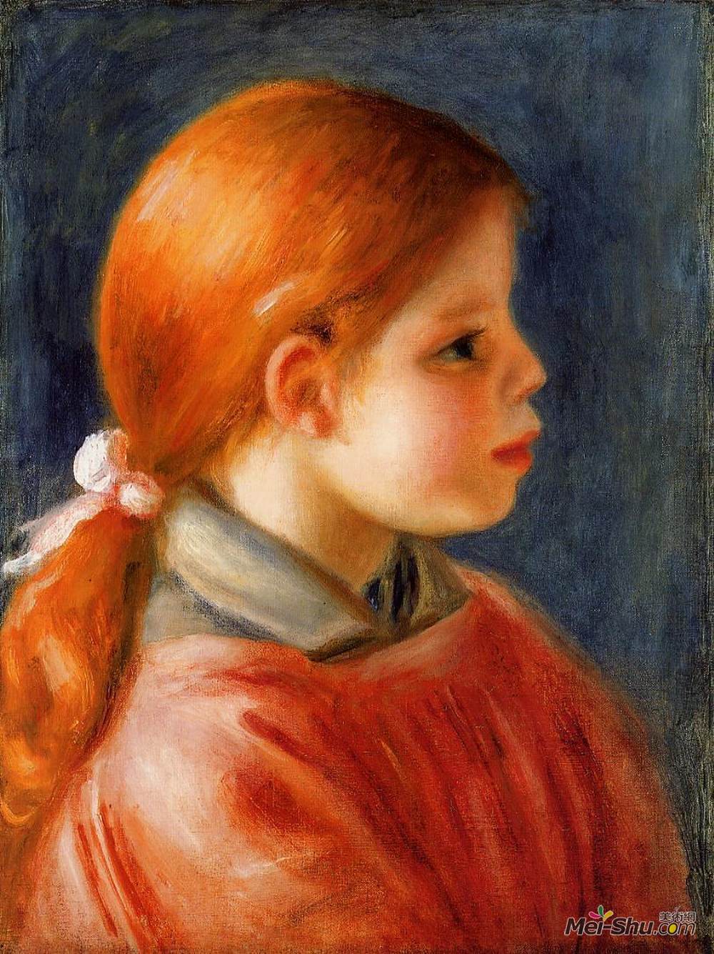 皮耶尔·奥古斯特·雷诺阿(Pierre-Auguste Renoir)高清作品《一个年轻女人的头》