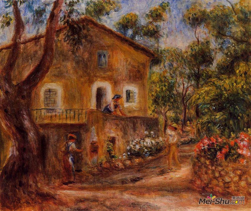 皮耶尔·奥古斯特·雷诺阿(Pierre-Auguste Renoir)高清作品《House in Collett at Cagnes》