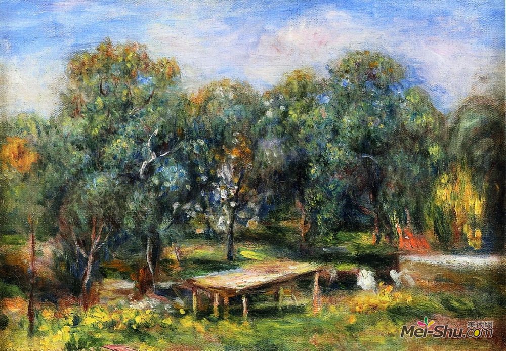 皮耶尔·奥古斯特·雷诺阿(Pierre-Auguste Renoir)高清作品《Landscape at Collettes》