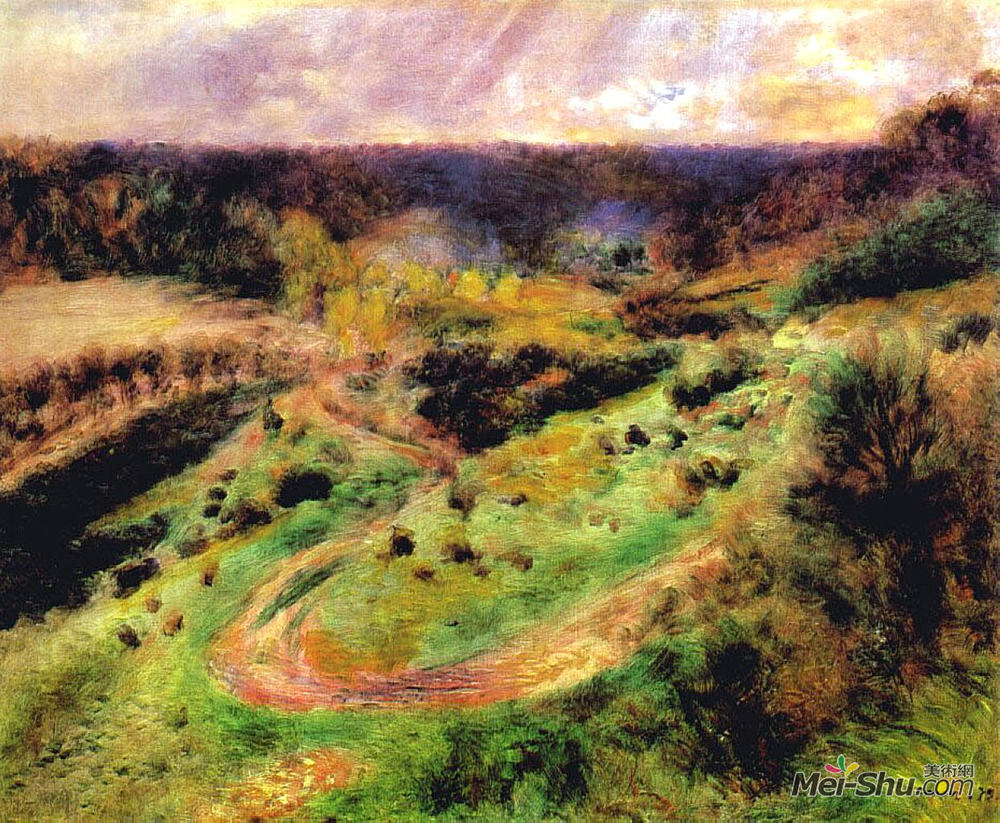 皮耶尔·奥古斯特·雷诺阿(Pierre-Auguste Renoir)高清作品《Landscape at Wargemont》