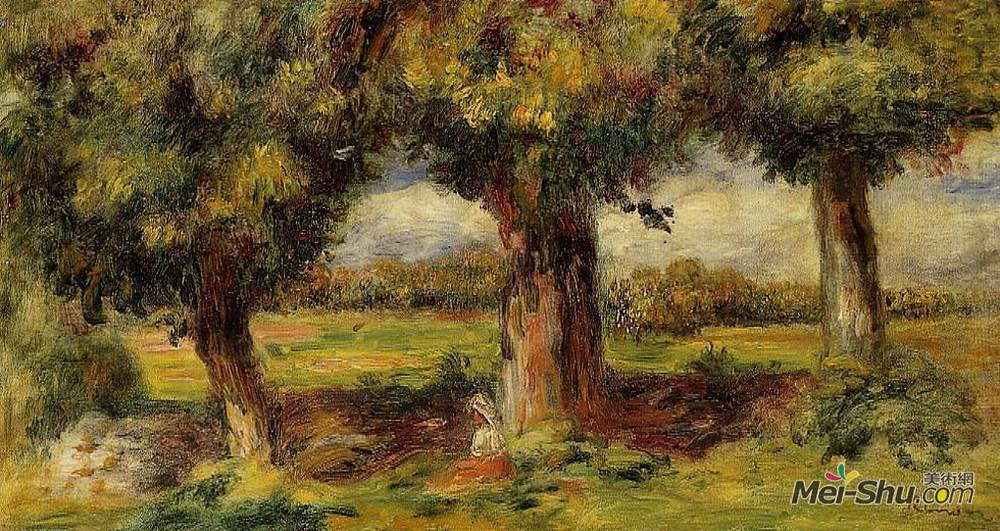 皮耶尔·奥古斯特·雷诺阿(Pierre-Auguste Renoir)高清作品《蓬特附近的景观》