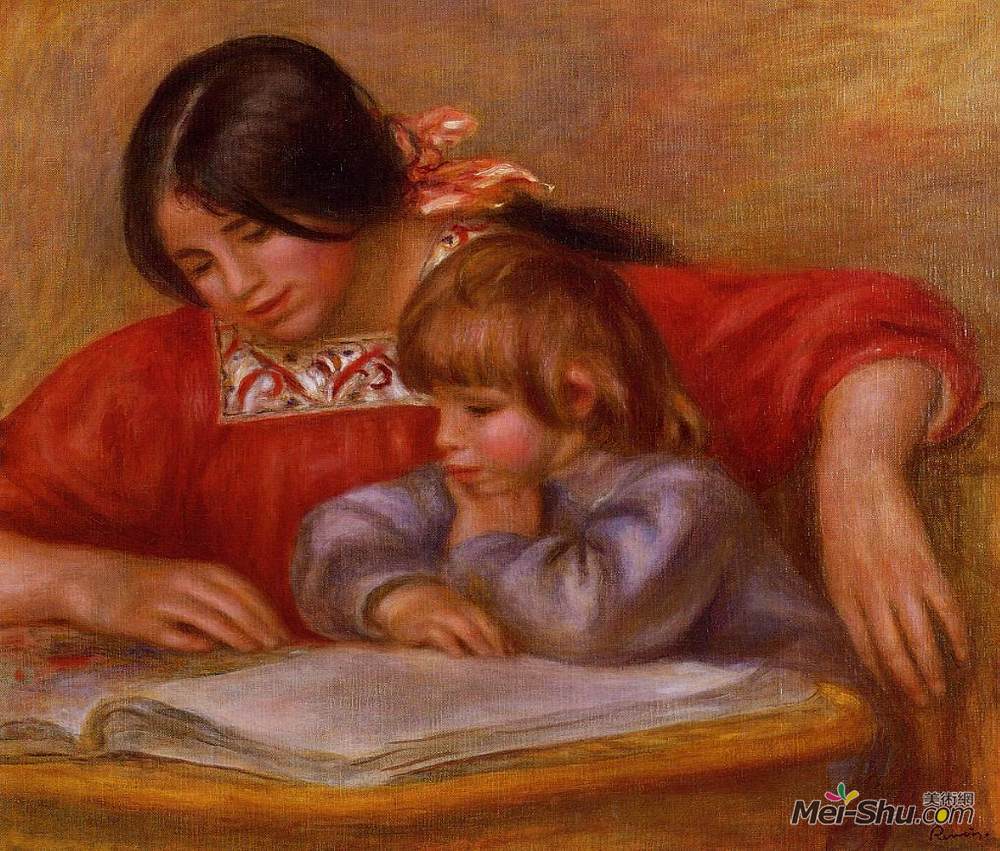 皮耶尔·奥古斯特·雷诺阿(Pierre-Auguste Renoir)高清作品《Leontine and Coco》