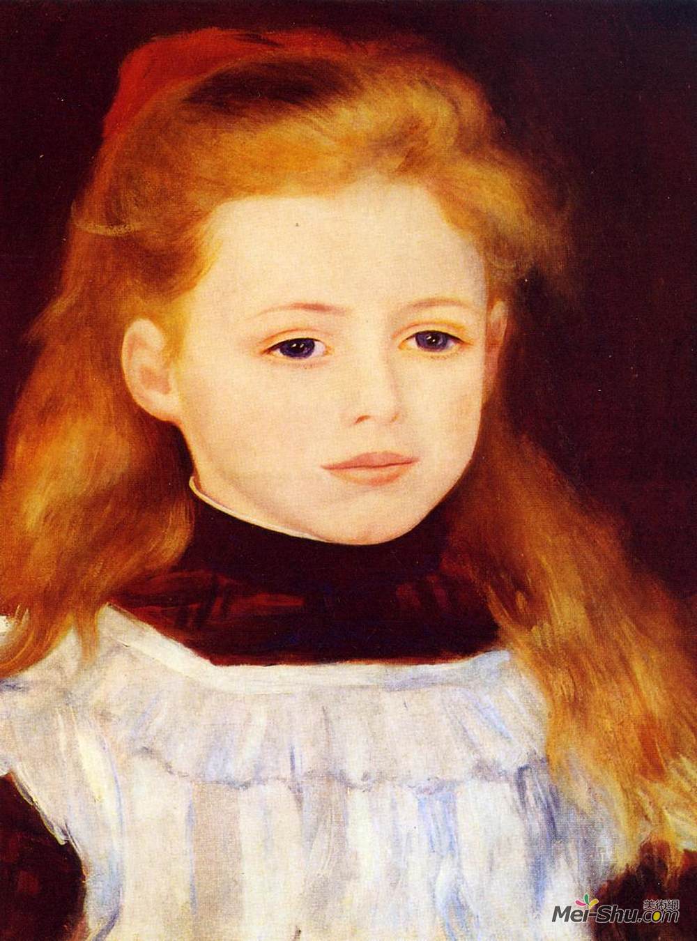 皮耶尔·奥古斯特·雷诺阿(Pierre-Auguste Renoir)高清作品《Little Girl in a White Apron (Portrait of Lucie Berard)》