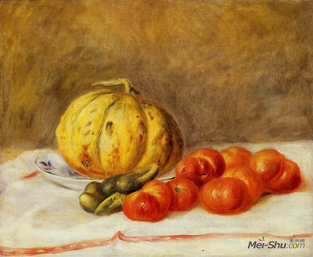 皮耶尔·奥古斯特·雷诺阿(Pierre-Auguste Renoir)高清作品《甜瓜和番茄》