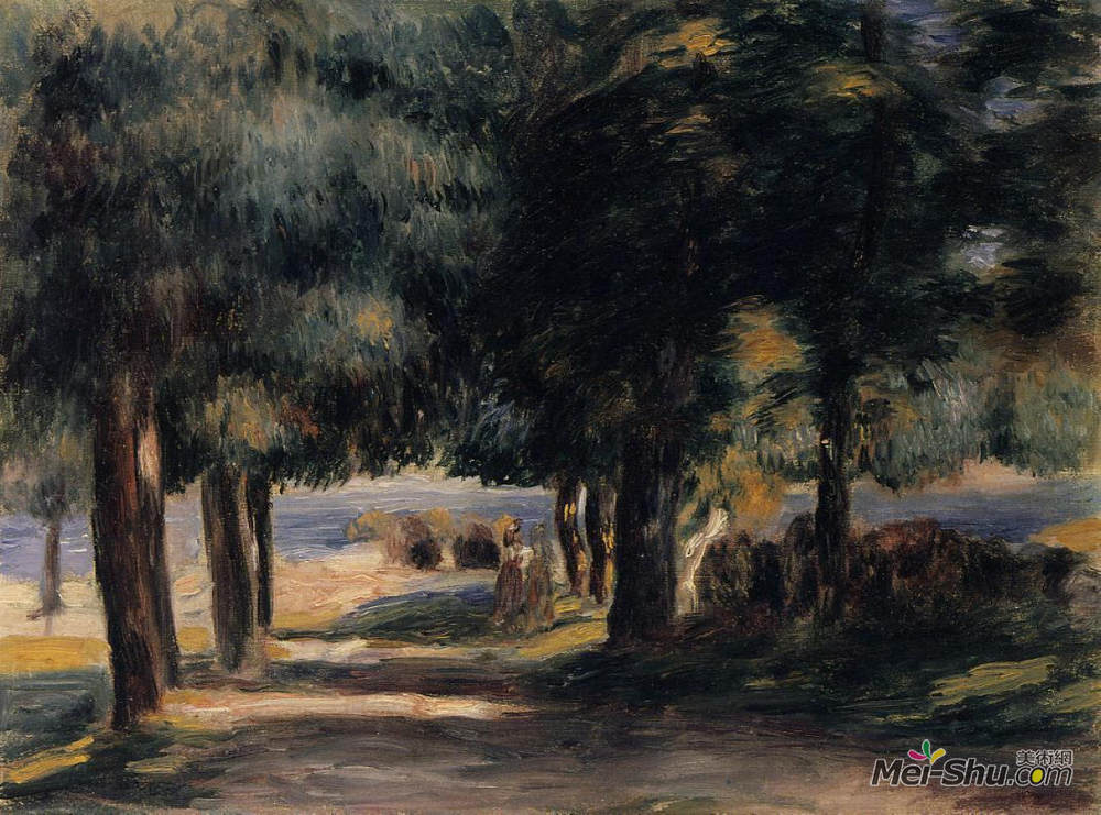 皮耶尔·奥古斯特·雷诺阿(Pierre-Auguste Renoir)高清作品《Pine Wood on the Cote d'Azur》