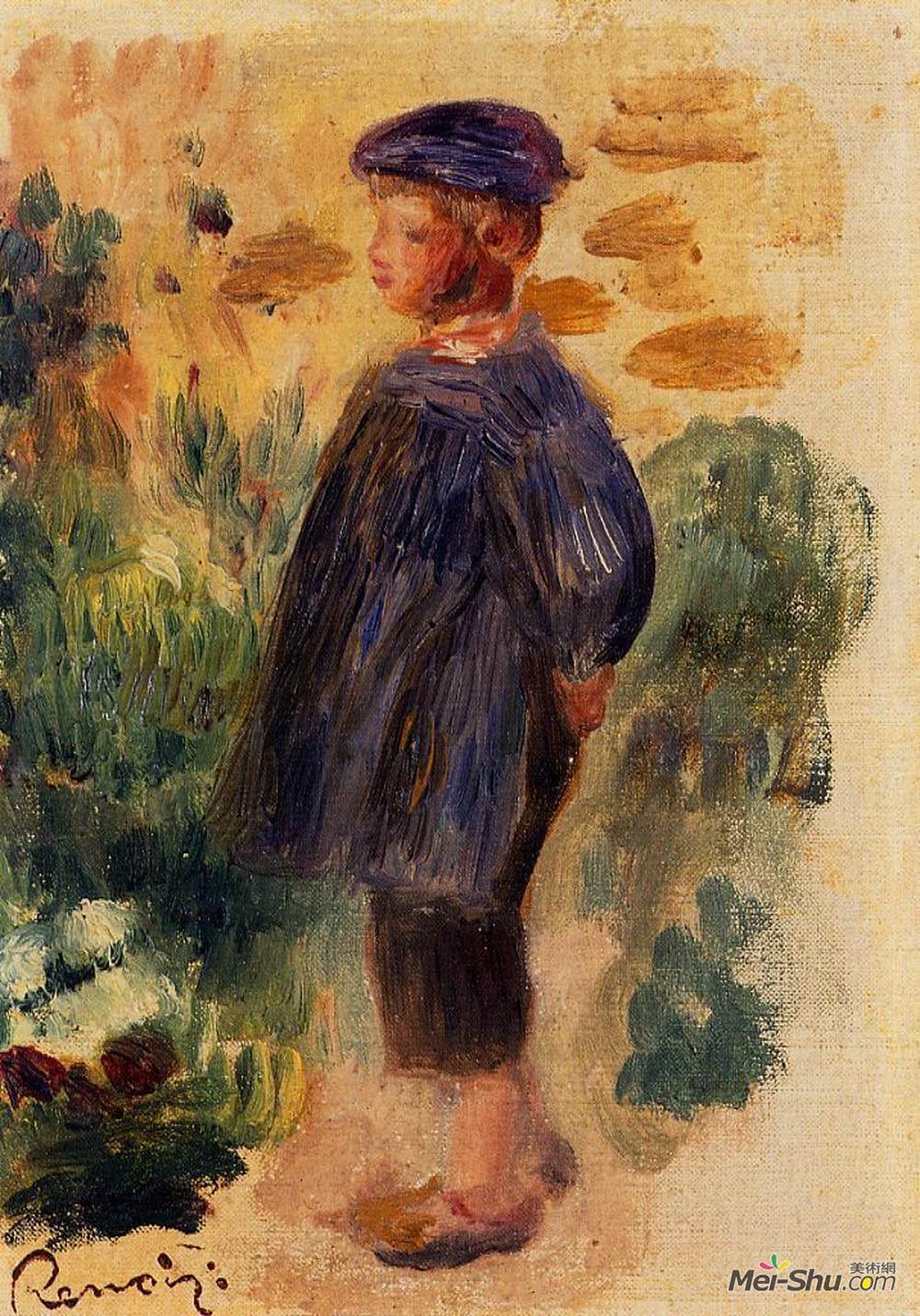 皮耶尔·奥古斯特·雷诺阿(Pierre-Auguste Renoir)高清作品《贝雷帽中的孩子肖像》