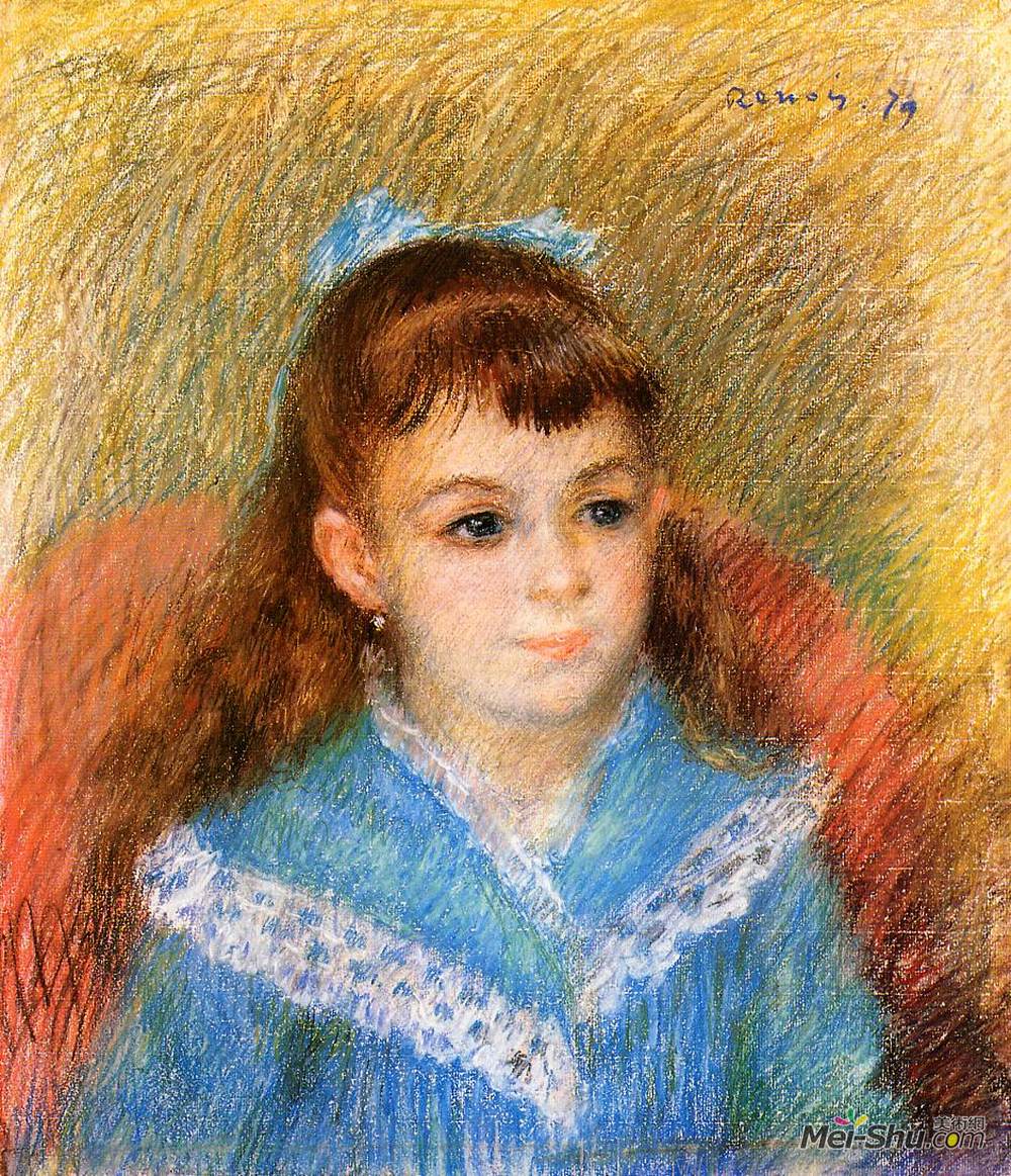 皮耶尔·奥古斯特·雷诺阿(Pierre-Auguste Renoir)高清作品《Portrait of a Young Girl (Elizabeth Maitre)》