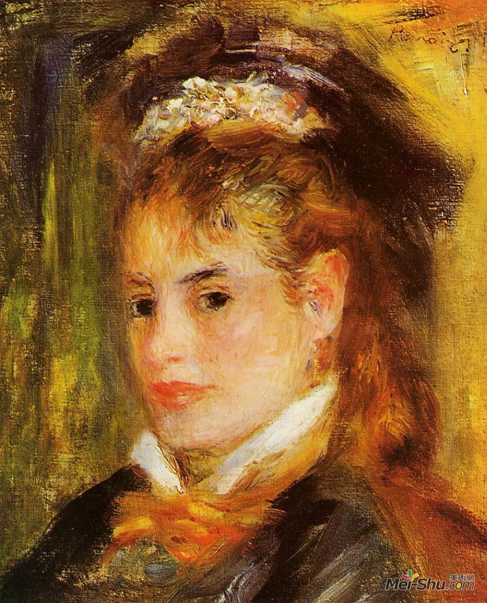 皮耶尔·奥古斯特·雷诺阿(Pierre-Auguste Renoir)高清作品《年轻女子肖像》