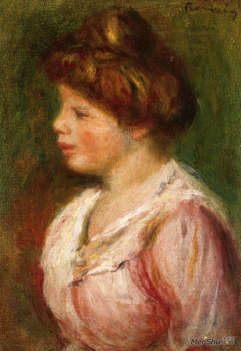 皮耶尔·奥古斯特·雷诺阿(Pierre-Auguste Renoir)高清作品《年轻女子肖像》