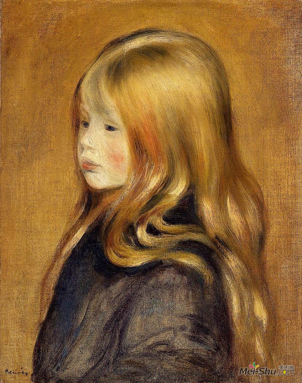 皮耶尔·奥古斯特·雷诺阿(Pierre-Auguste Renoir)高清作品《Portrait of Edmond Renoir, Jr.》