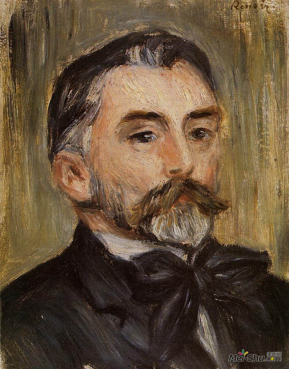 皮耶尔·奥古斯特·雷诺阿(Pierre-Auguste Renoir)高清作品《Portrait of Stephane Mallarme》