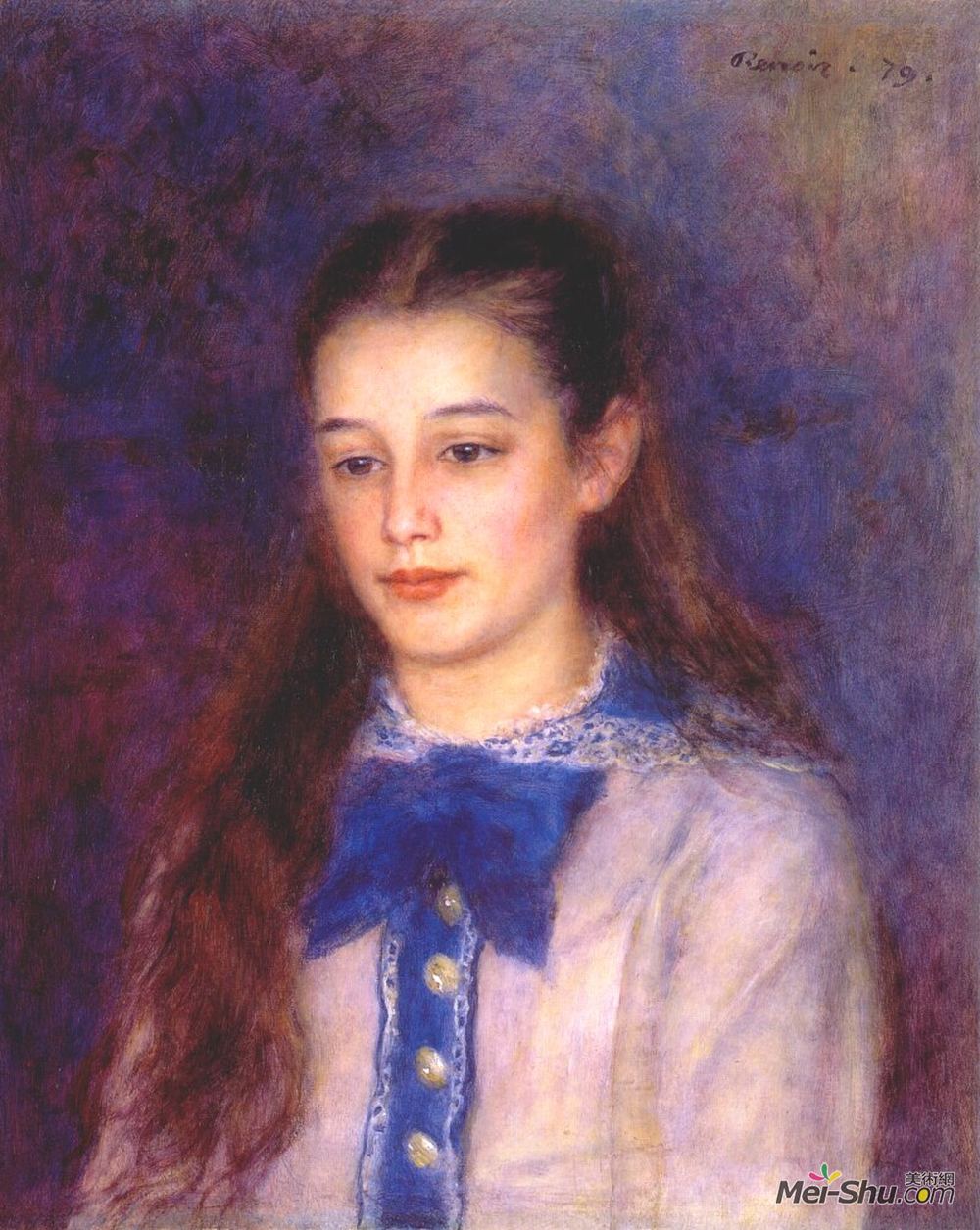 皮耶尔·奥古斯特·雷诺阿(Pierre-Auguste Renoir)高清作品《Portrait of Therese Berard》