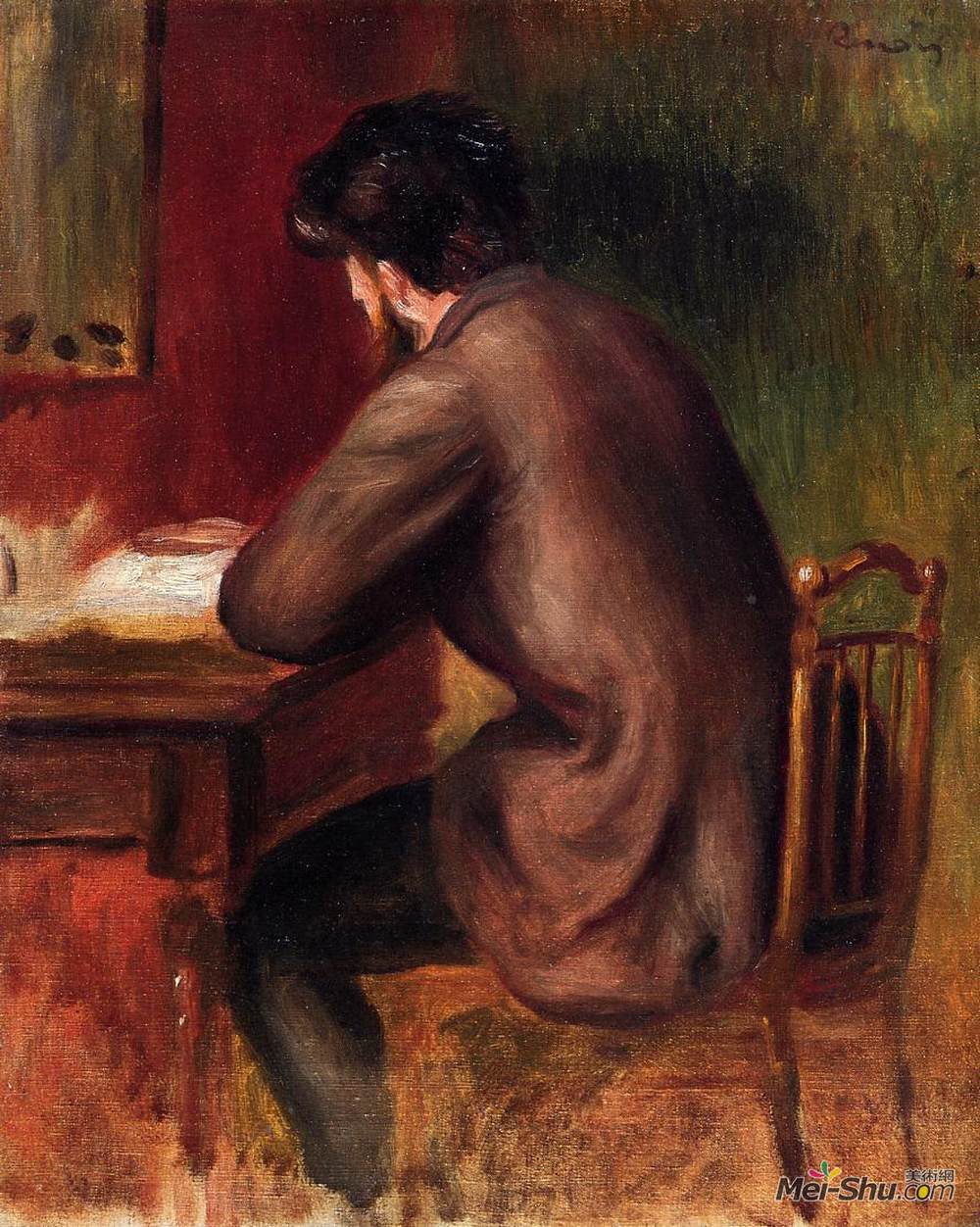 皮耶尔·奥古斯特·雷诺阿(Pierre-Auguste Renoir)高清作品《弗雷德里克·巴齐尔的遗腹肖像》