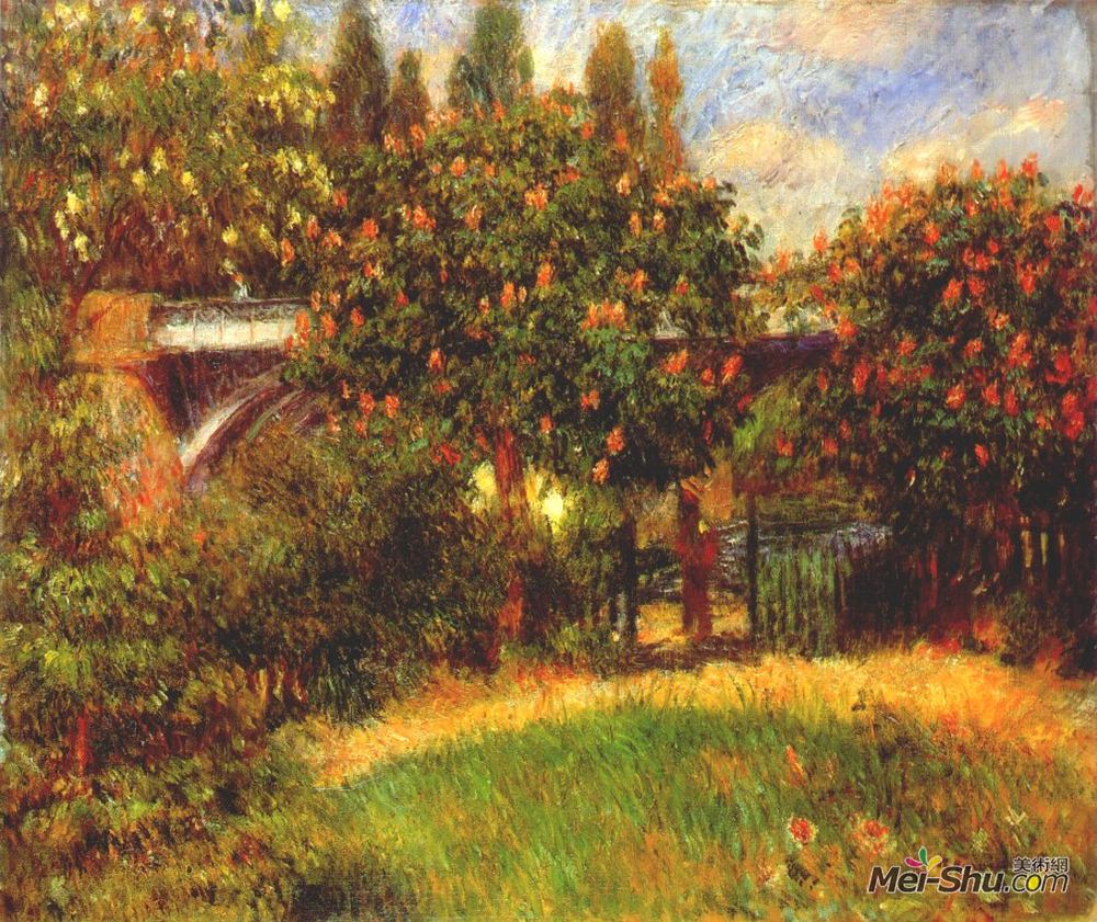 皮耶尔·奥古斯特·雷诺阿(Pierre-Auguste Renoir)高清作品《Railway Bridge at Chatou》