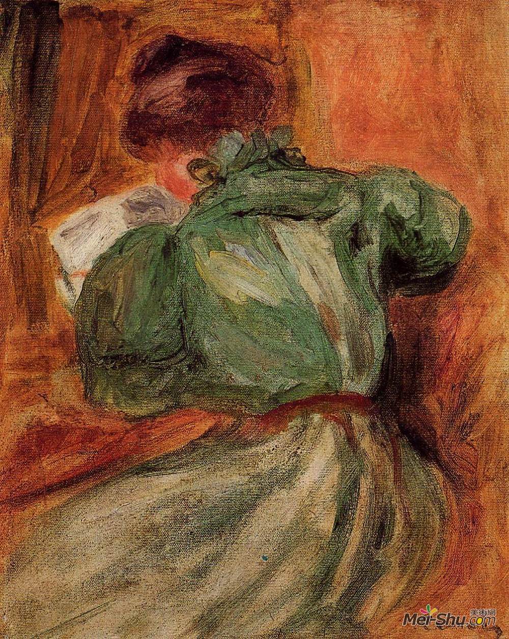 皮耶尔·奥古斯特·雷诺阿(Pierre-Auguste Renoir)高清作品《绿岛读者》