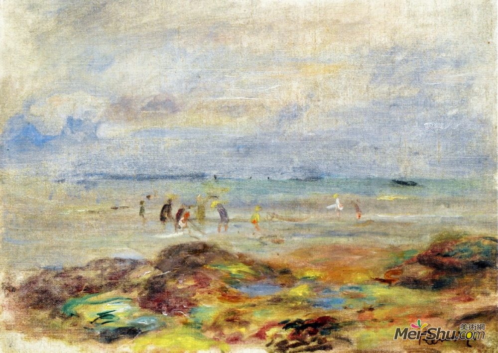 皮耶尔·奥古斯特·雷诺阿(Pierre-Auguste Renoir)高清作品《捕虾人的岩石》