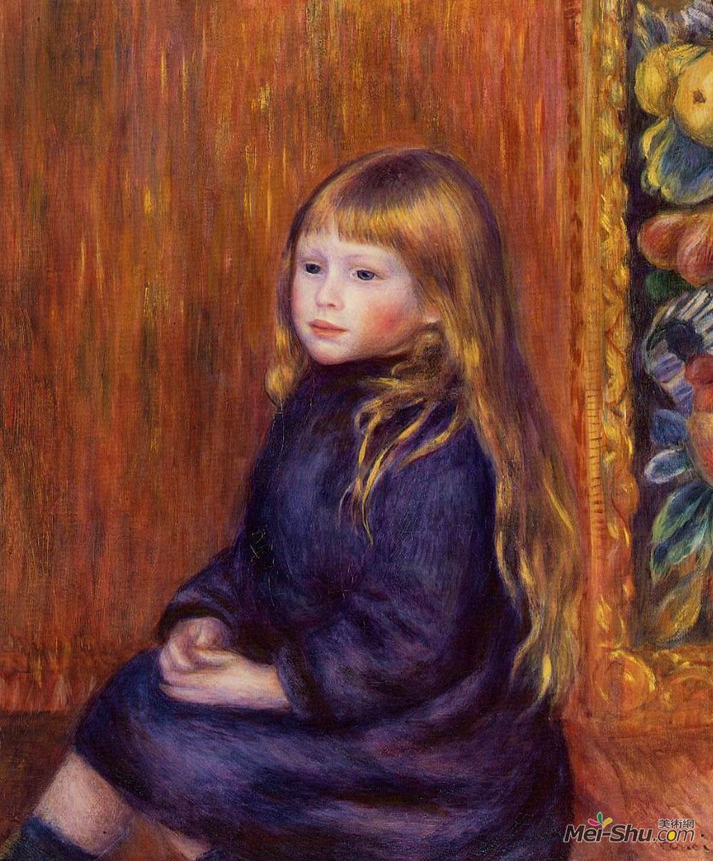 皮耶尔·奥古斯特·雷诺阿(Pierre-Auguste Renoir)高清作品《穿着蓝色衣服的孩子》
