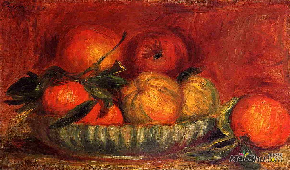 皮耶尔·奥古斯特·雷诺阿(Pierre-Auguste Renoir)高清作品《苹果和橘子的静物》